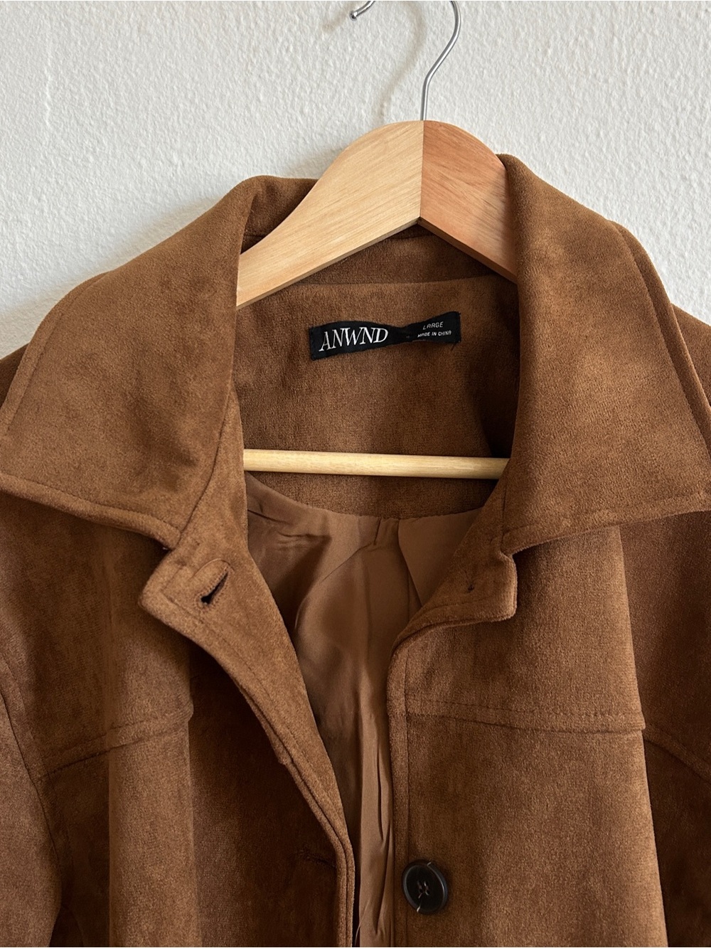 Classic Brown Suede Lightweight Shirt Jacket - Women's Casual Layer - Picture 3 of 9